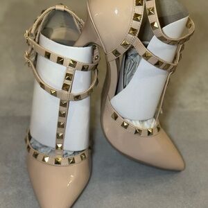 Wild Diva Nude Studded Heels